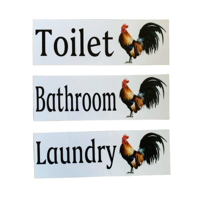 Rooster Toilet Laundry Bathroom Sign - The Renmy Store Homewares & Gifts 