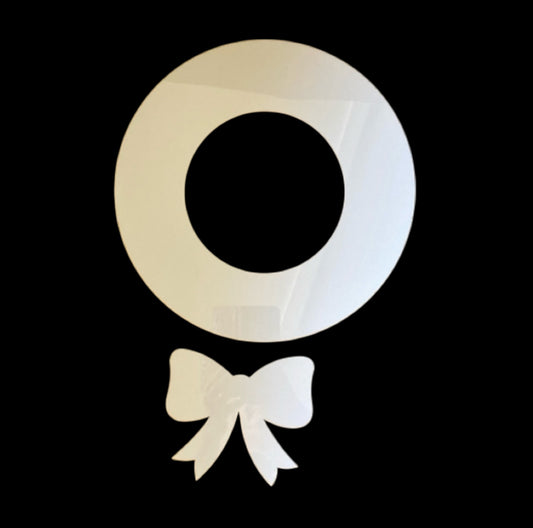 Wreath Bow Acrylic MDF Christmas Craft Laser Cut Shape