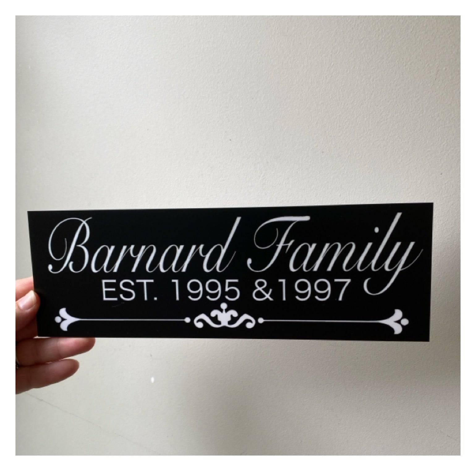 Family Name Custom Personalised Vintage Black Sign - The Renmy Store Homewares & Gifts 