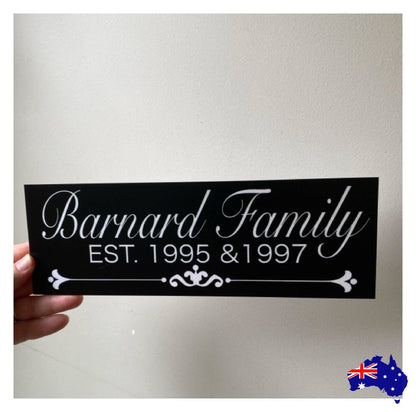 Family Name Custom Personalised Vintage Black Sign - The Renmy Store Homewares & Gifts 