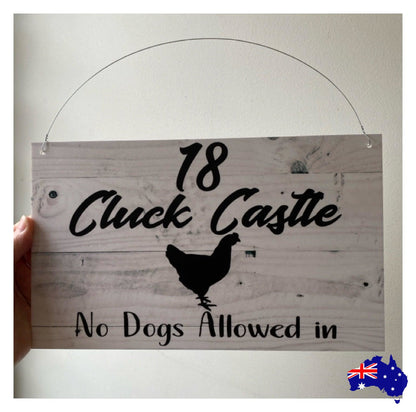 Fluffy Butt Hut Custom Personalised Chicken Sign - The Renmy Store Homewares & Gifts 