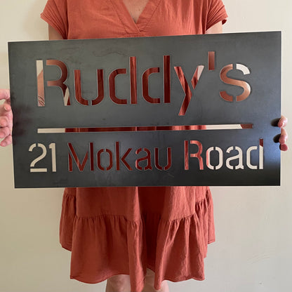 Custom Property Street House Sign - Personalised Rusty Metal Steel Sign - Australian Made