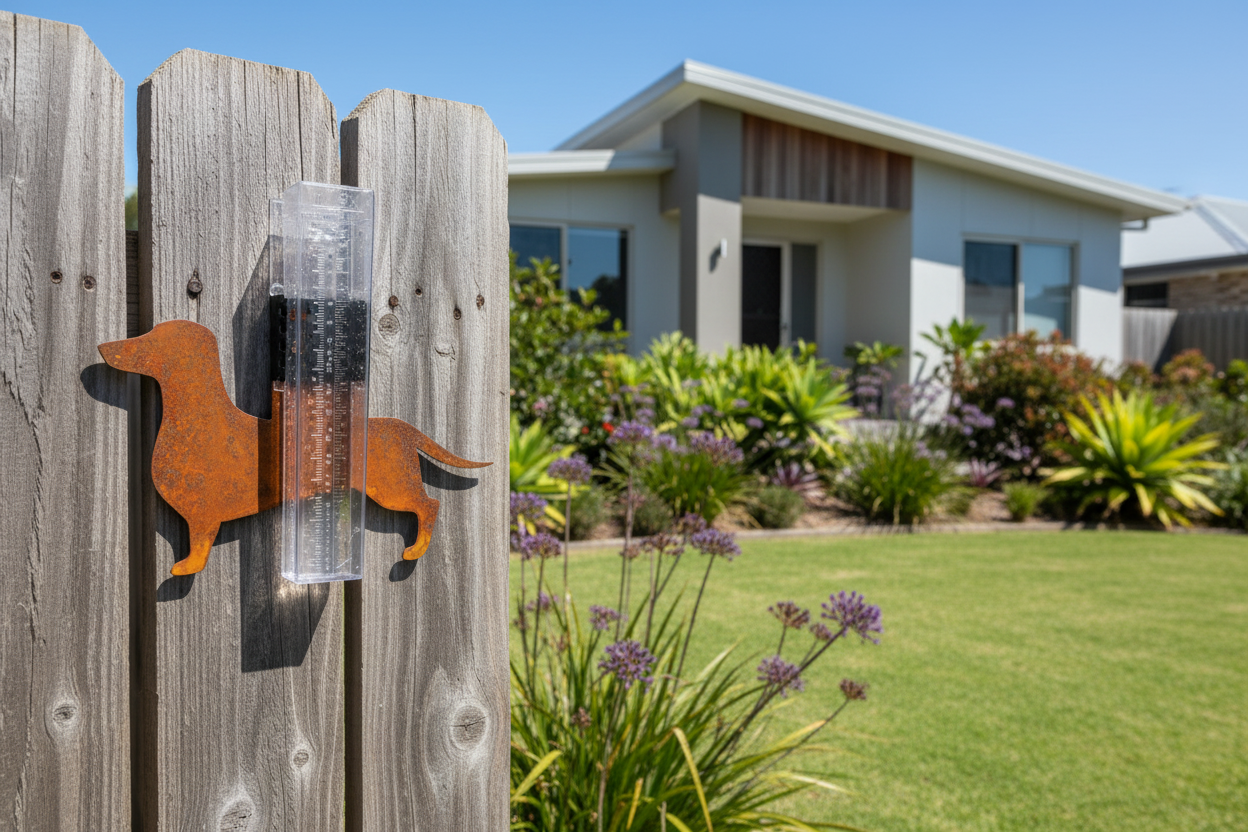 Rain Gauge Dachshund Dog Garden - Stake or Wall Mount - Aussie Made