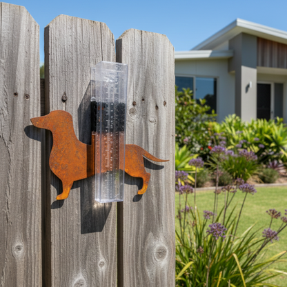 Rain Gauge Dachshund Dog Garden - Stake or Wall Mount - Aussie Made