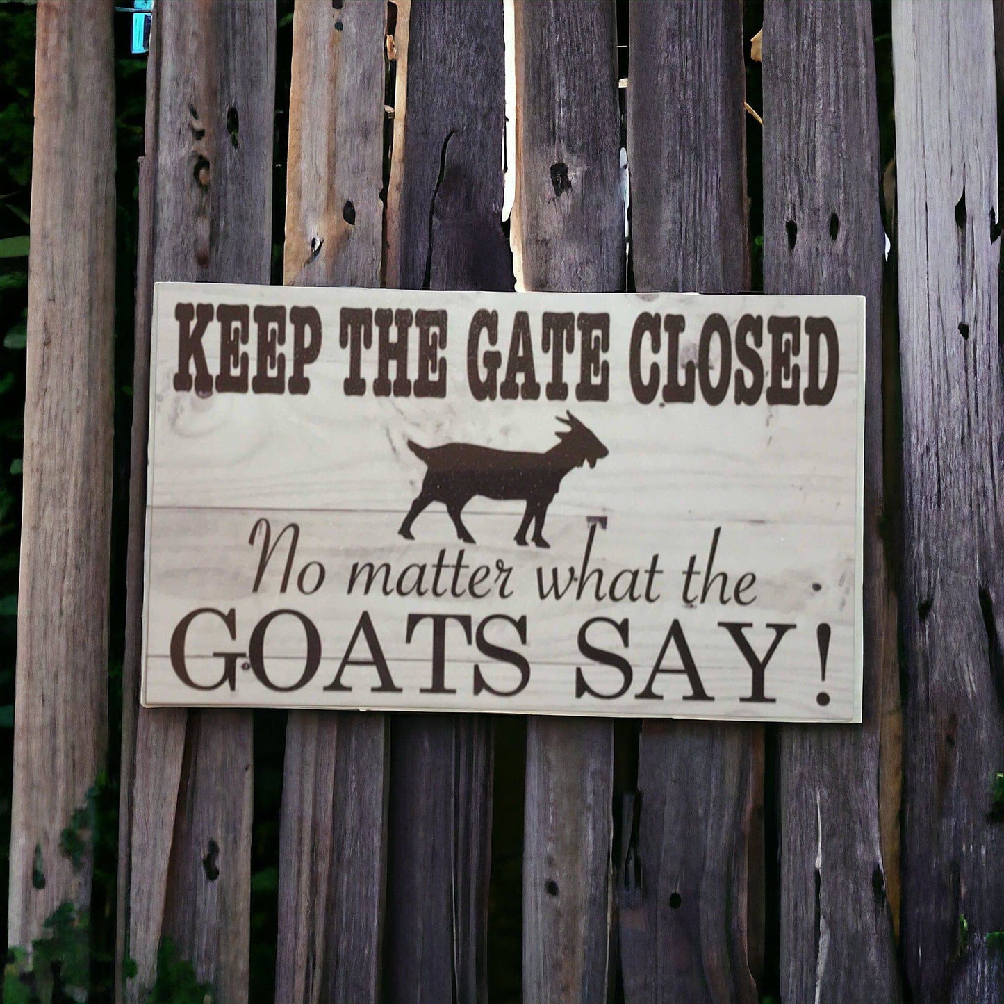 Goat Lover Socks Keyring and Warning Goat Sign Gift Set