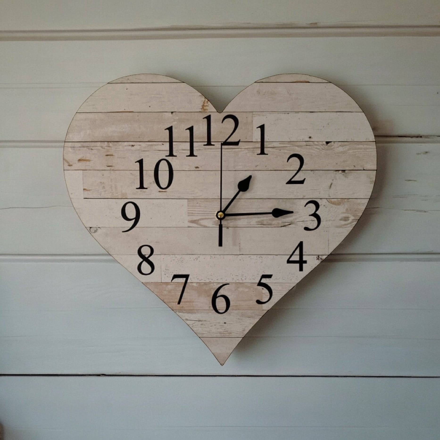 Clock Wall Heart Love Coast to Country Aussie Made - The Renmy Store Homewares & Gifts 