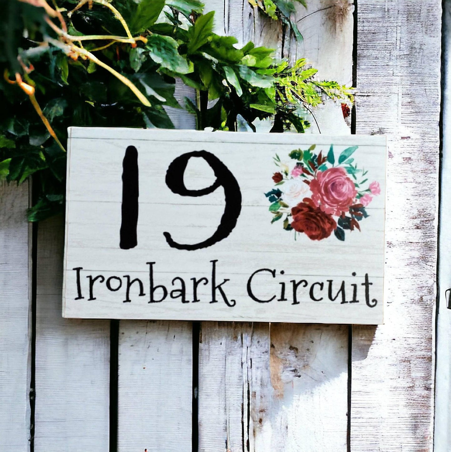 Personalised Street Number Address Floral Custom Cottage Sign - The Renmy Store Homewares & Gifts 