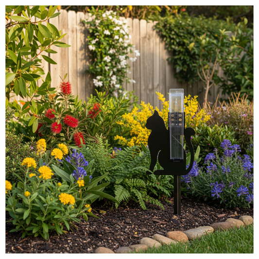 Rain Gauge Cat Kitty - Stake or Wall Mount - Aussie Made