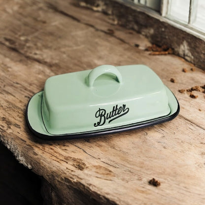 Butter Cheese Retro Nostalgic Enamel Sage Green