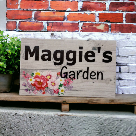 Garden Floral Pretty Personalised Custom Sign