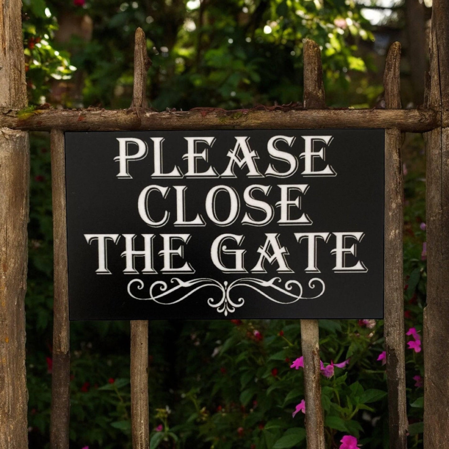 Please Close The Gate Black Vintage Sign - The Renmy Store Homewares & Gifts 