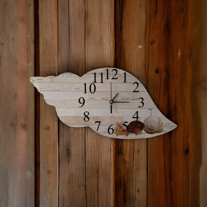 Clock Wall Shell Coastal Beach Aussie Made - The Renmy Store Homewares & Gifts 