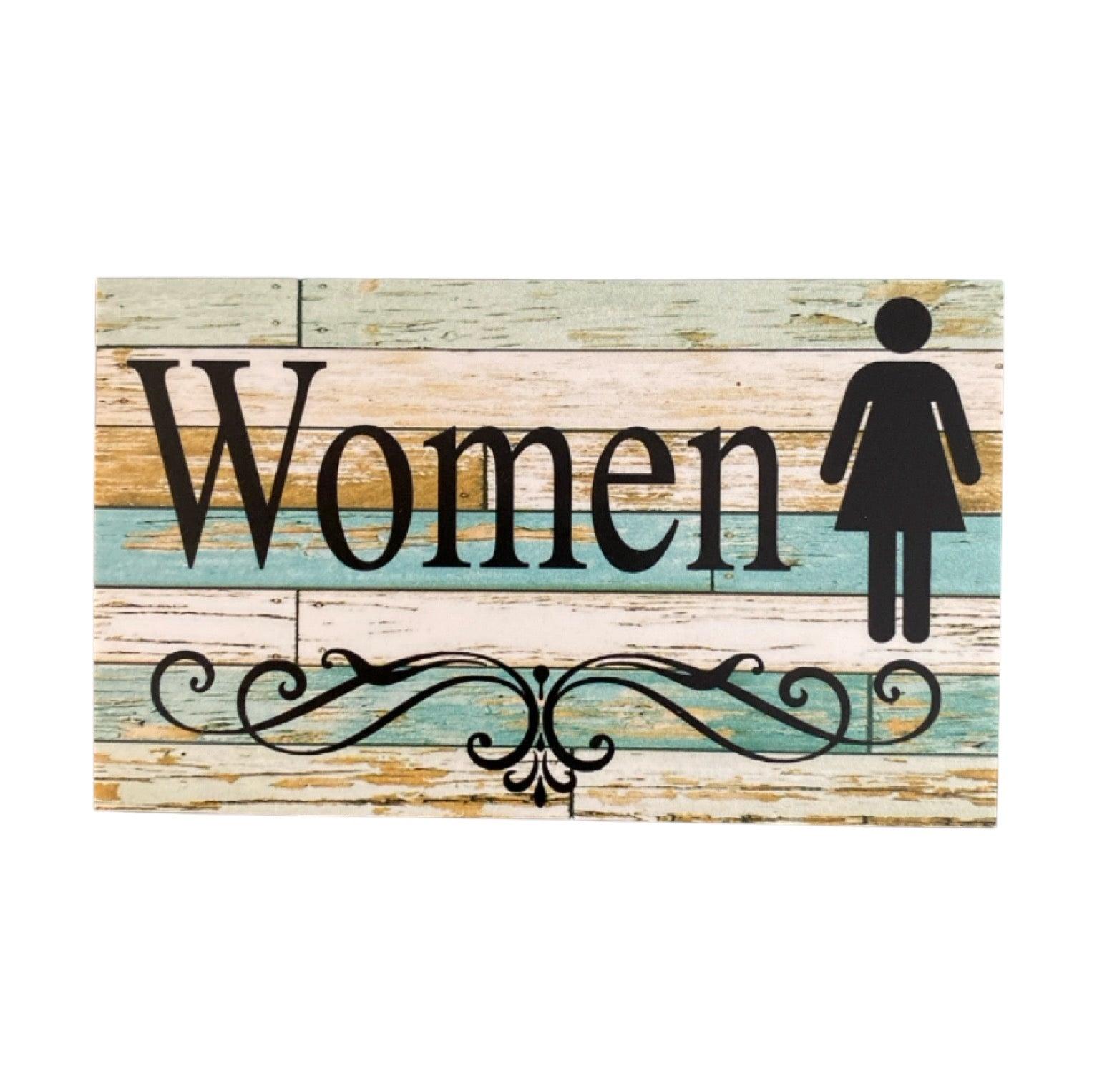 Toilet Door Men Women Rustic Blue Sign - The Renmy Store Homewares & Gifts 