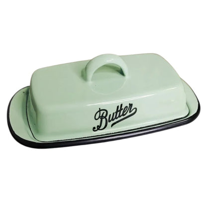 Butter Cheese Retro Nostalgic Enamel Sage Green