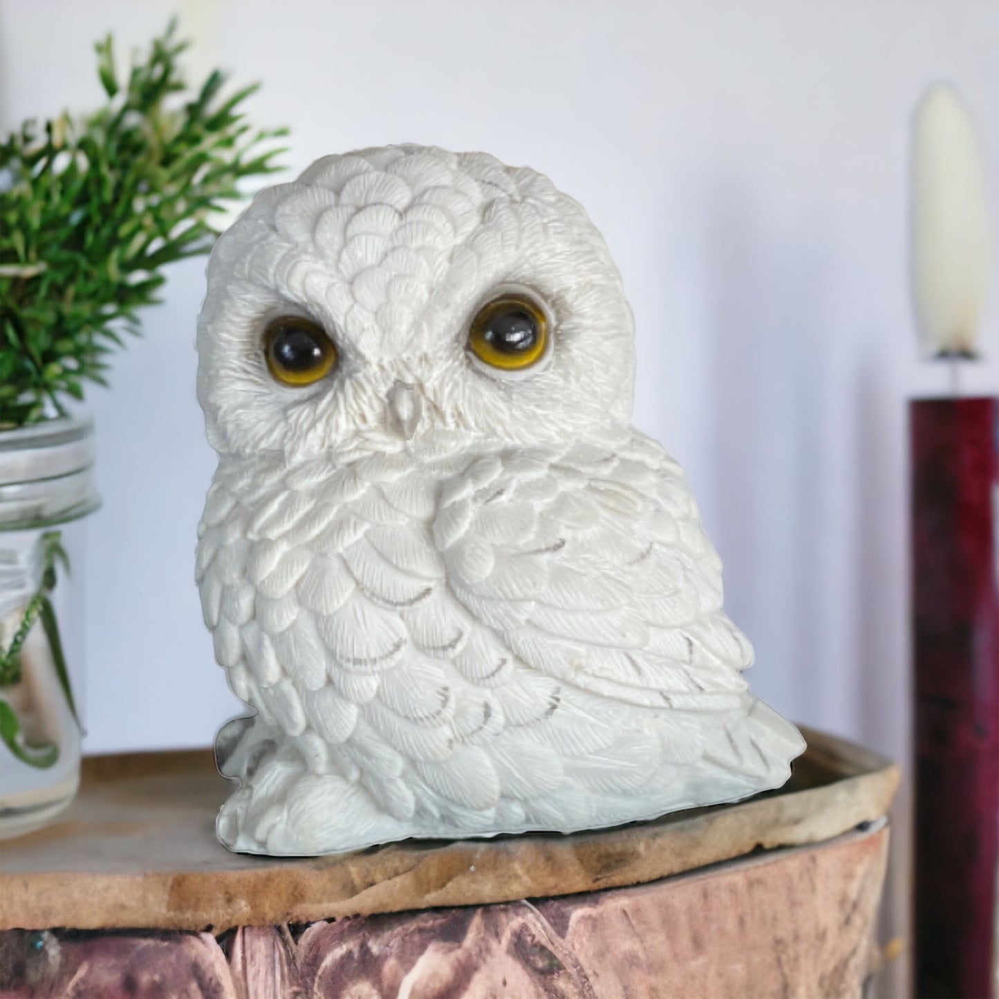 Owl Realistic Bird Ornament White