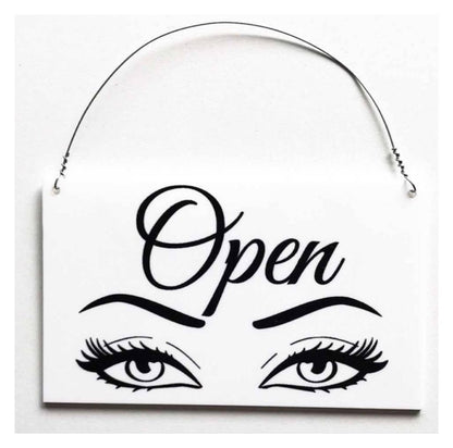 Open Closed Eyes Eyelashes Beauty Shop Hanging Sign - The Renmy Store Homewares & Gifts 