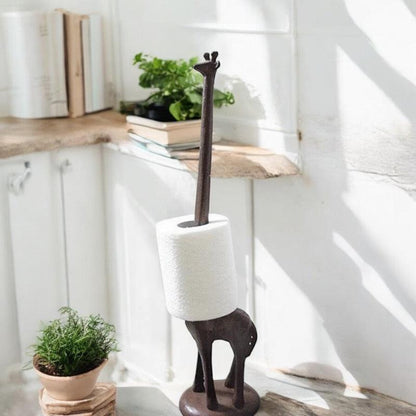 Paper Towel Holder Cast Iron Giraffe