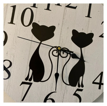 Clock Wall Cat Kitty Love 30cm 60cm Aussie Made