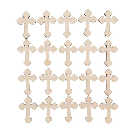 Cross Crosses Scroll Bulk MDF Shape DIY Raw Cut Out Art Craft Decor 2.2cm - The Renmy Store Homewares & Gifts 