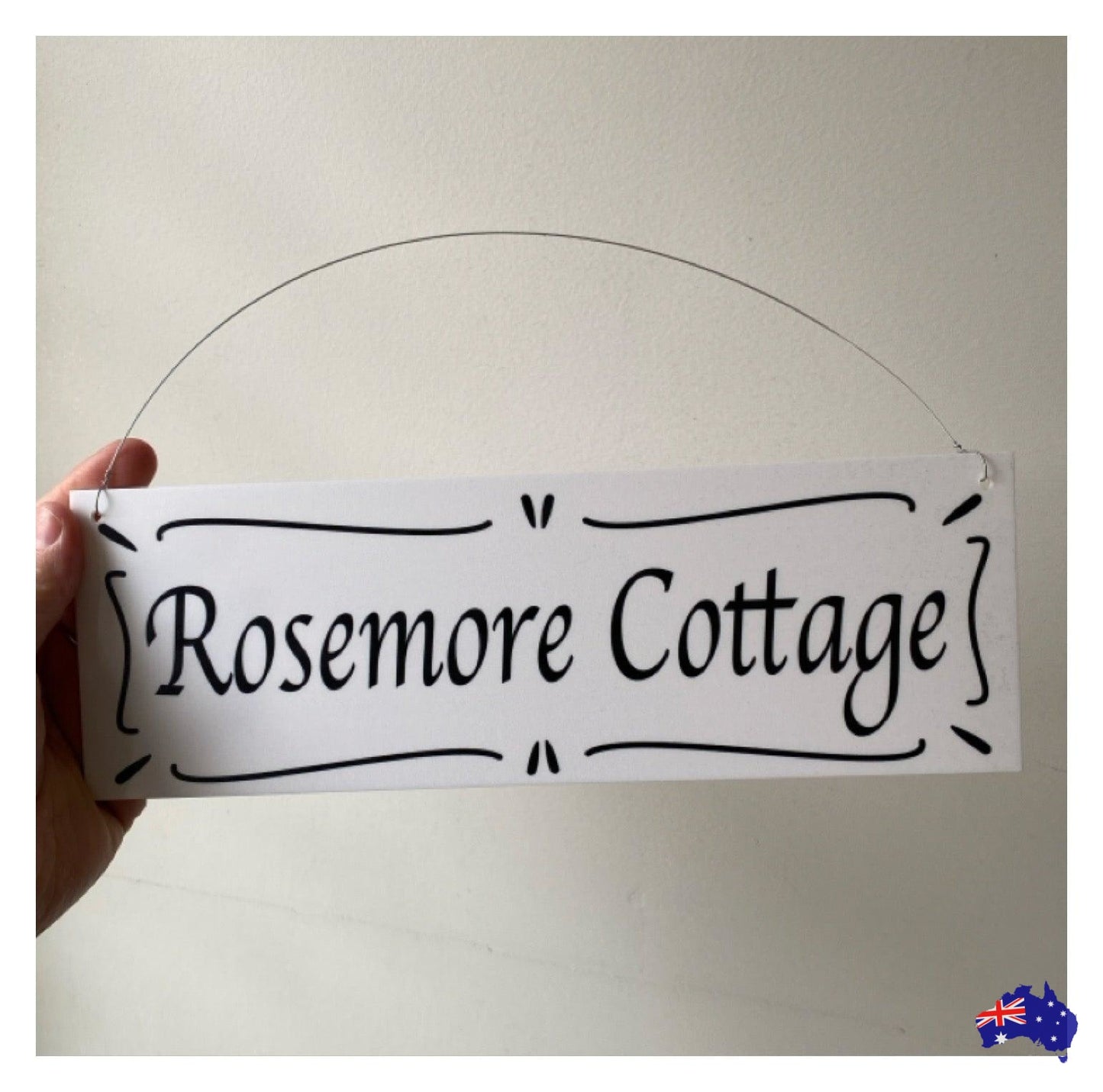 Cottage Custom Personalised French White Sign - The Renmy Store Homewares & Gifts 