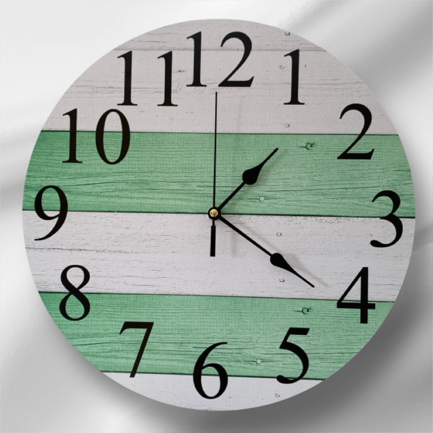 Clock Wall Sage Green Wood Rustic Aussie Made