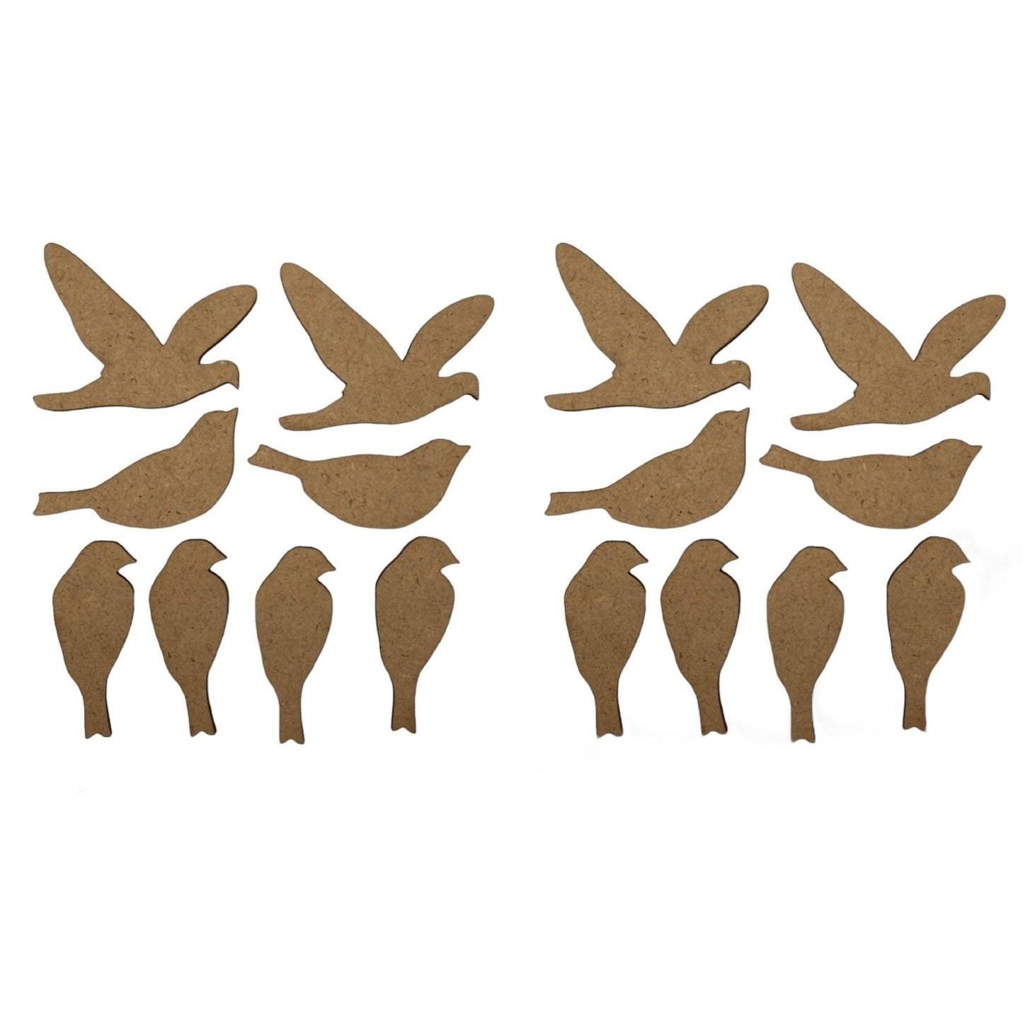 Bird Bird Set of 16 Raw MDF Wooden DIY Craft - The Renmy Store Homewares & Gifts 