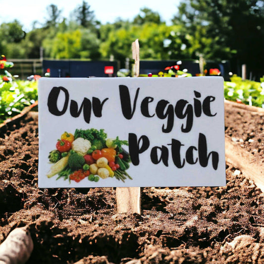 Our Veggie Patch White Sign - The Renmy Store Homewares & Gifts 