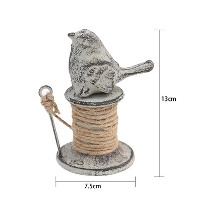 Vintage Cast Iron Twine Holder with Bird | Rustic Rope Dispenser | Farmhouse Garden & Desk Decor