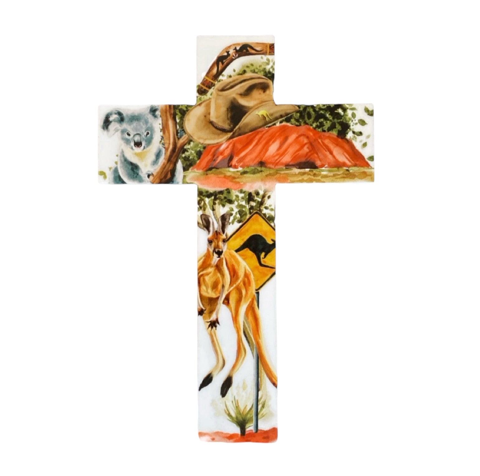 Cross Koala Kangaroo Australia Home Garden Wall Decoration - The Renmy Store Homewares & Gifts 