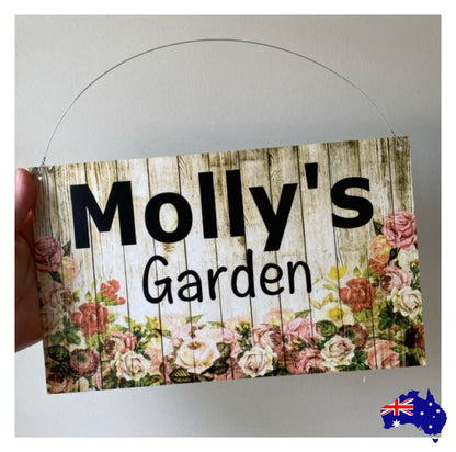 Floral Garden Rose Personalised Custom Sign - The Renmy Store Homewares & Gifts 