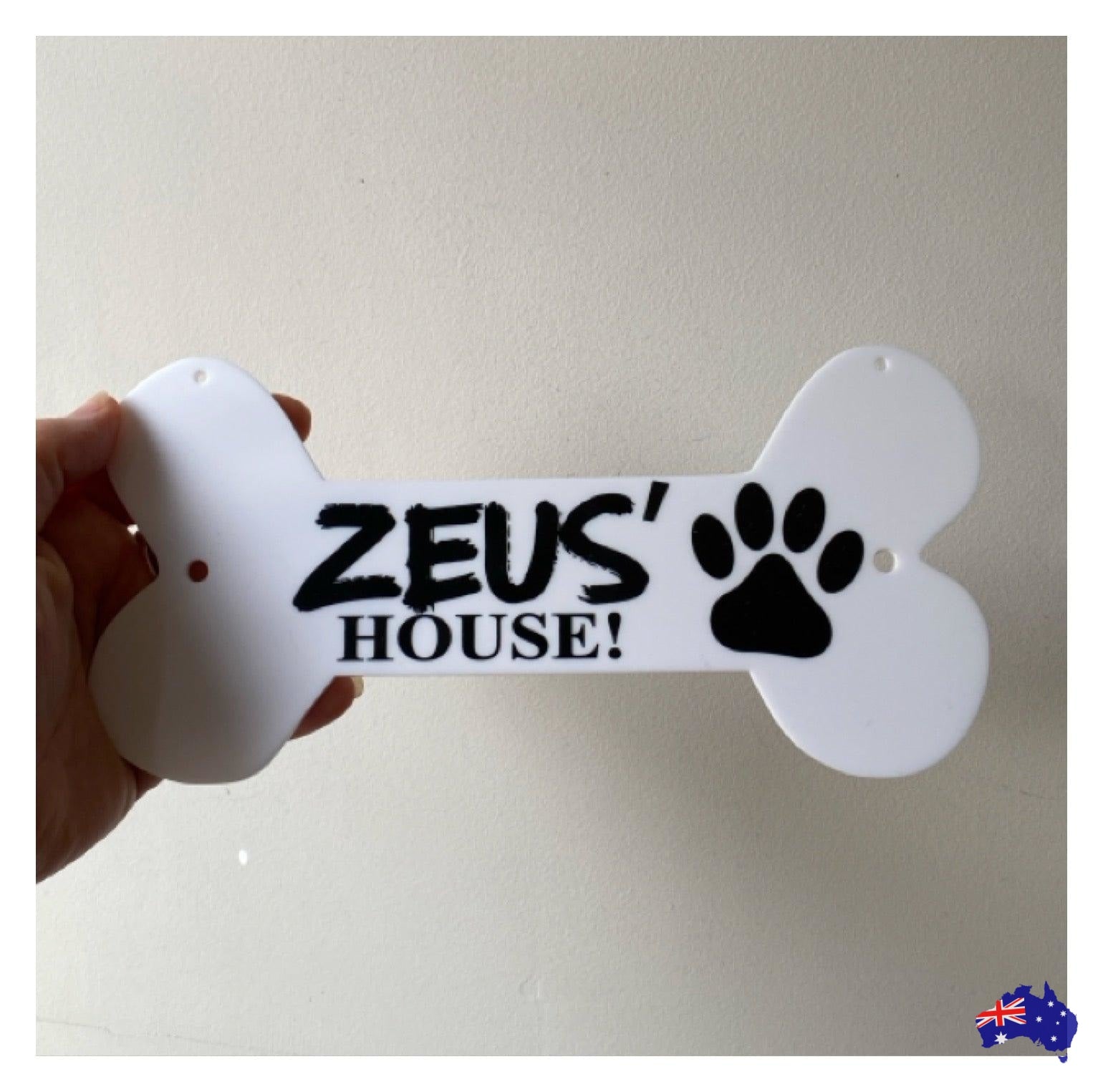 Dog Bone Dogs Name Custom House Sign - The Renmy Store Homewares & Gifts 