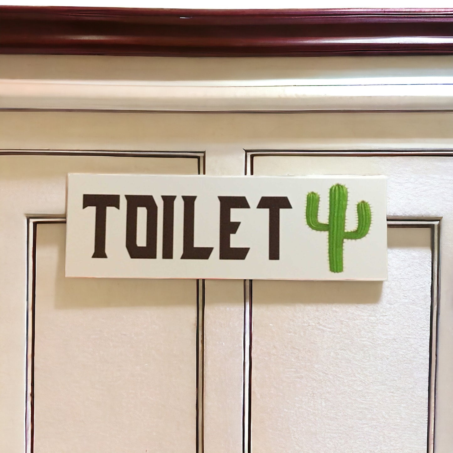 Cactus Toilet Laundry Bathroom Door Sign - The Renmy Store Homewares & Gifts 