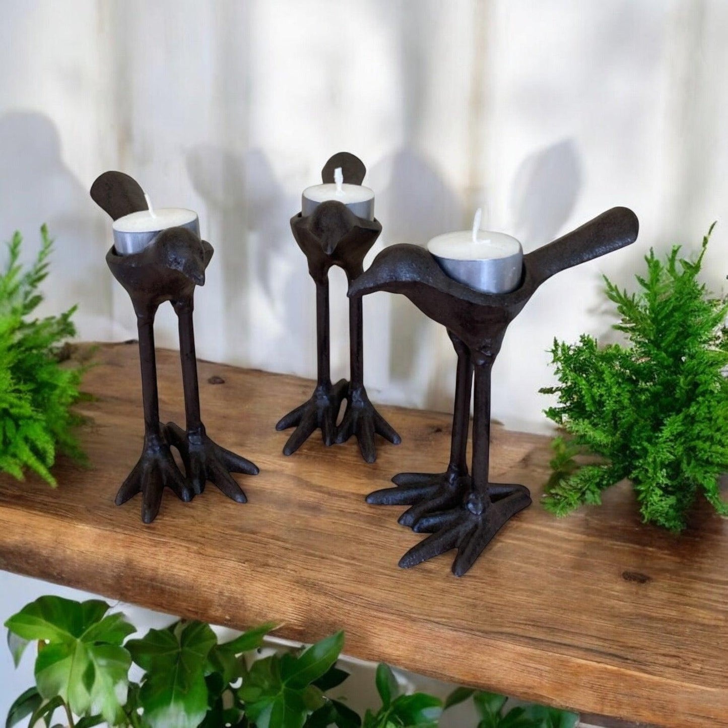 Candle Holder Bird Cast Iron Rustic - The Renmy Store Homewares & Gifts 