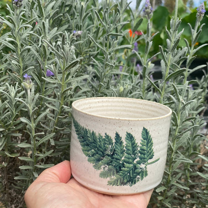 Handmade Green Fern Leaf Ceramic Mug Cup | Limited Edition | Aussie Made Wolf and Clay Gift