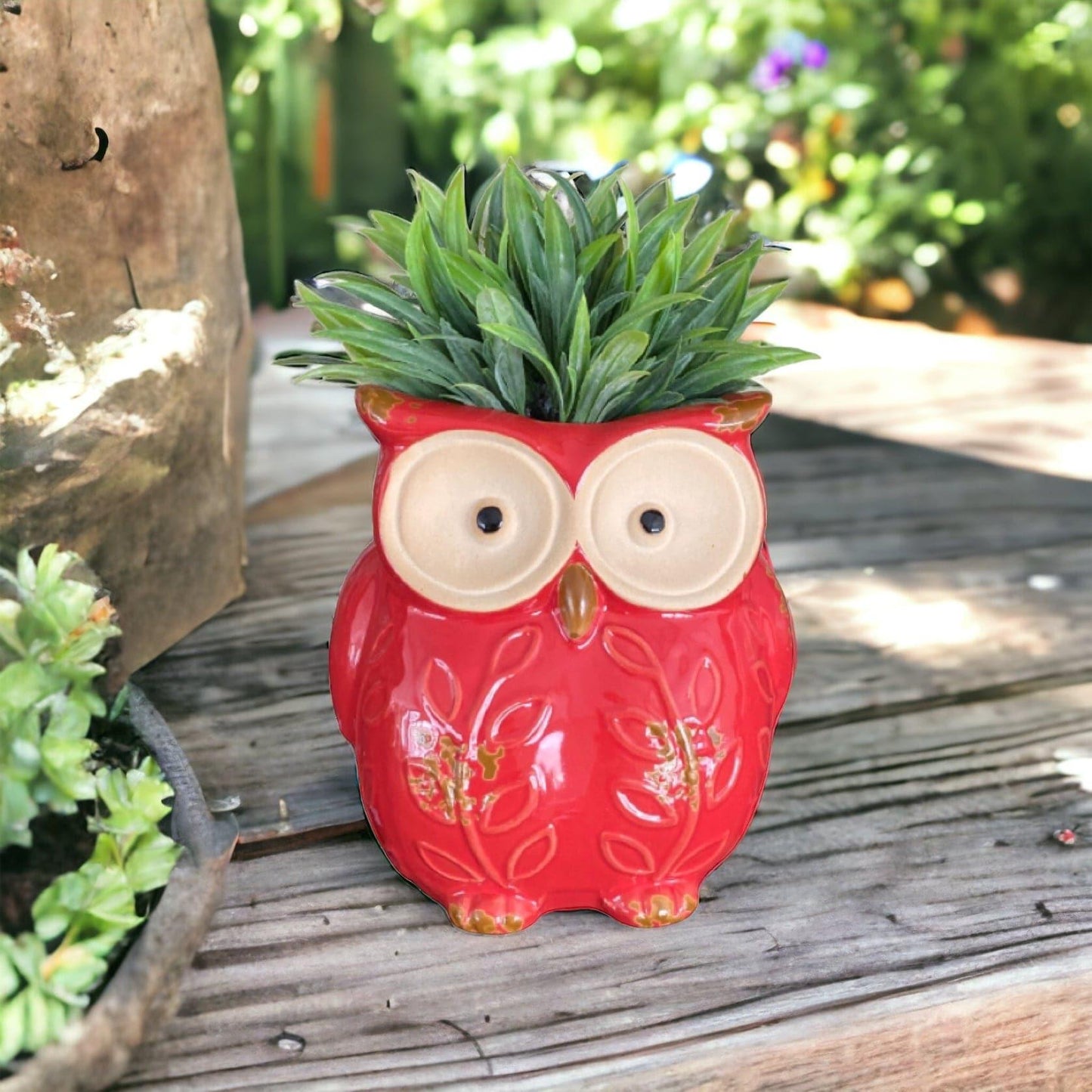 Plant Pot Planter Owl Red Bird - The Renmy Store Homewares & Gifts 