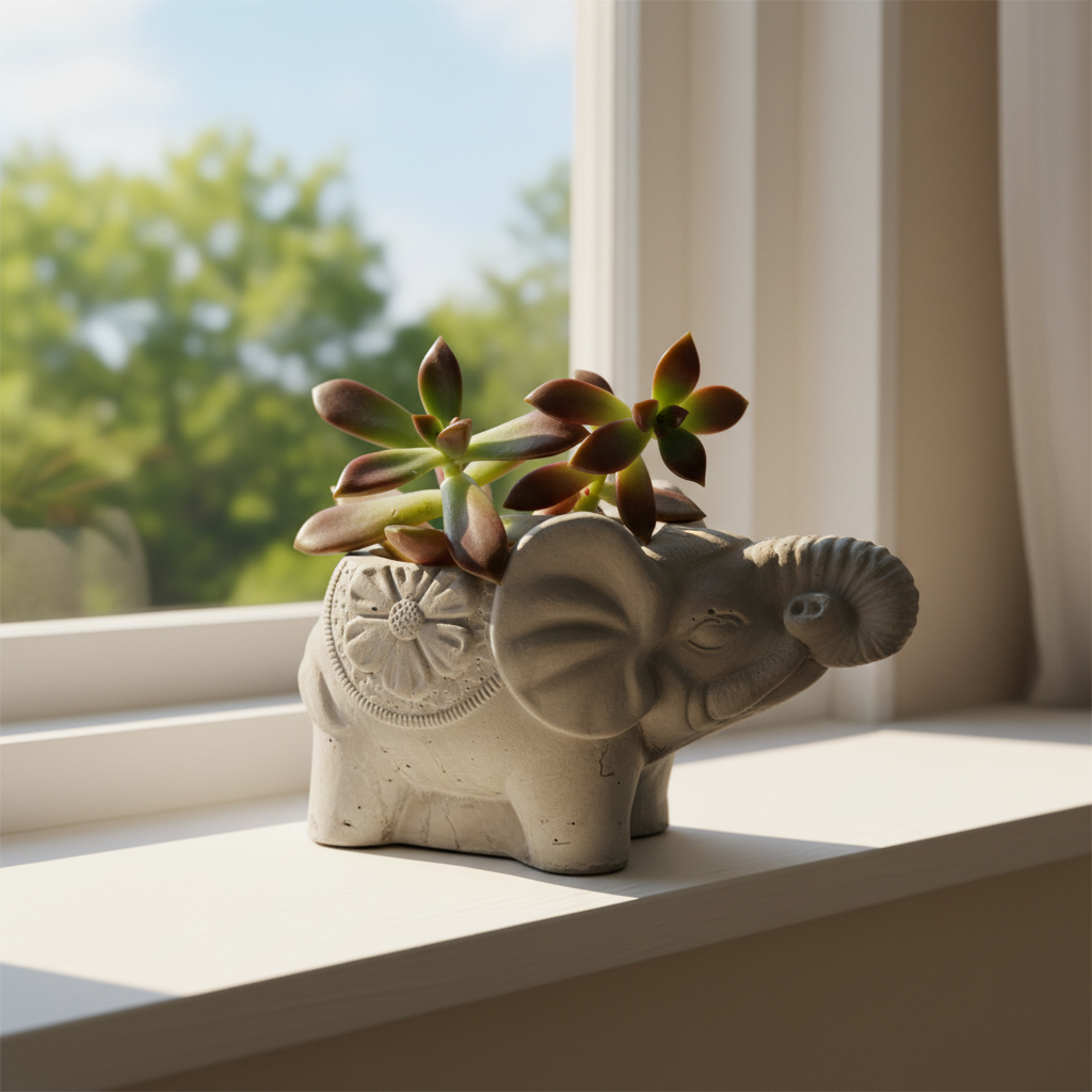 Planter Pot Elephant Love Aussie Handmade Concrete