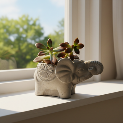 Planter Pot Elephant Love Aussie Handmade Concrete