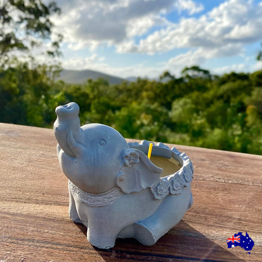 Pure Beeswax Elephant Lucky Candle Aussie Handmade