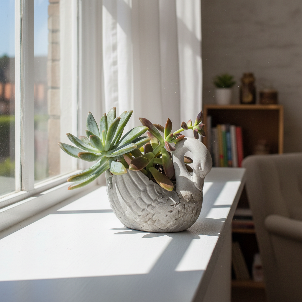 Planter Pot Swan Bird Aussie Handmade Concrete
