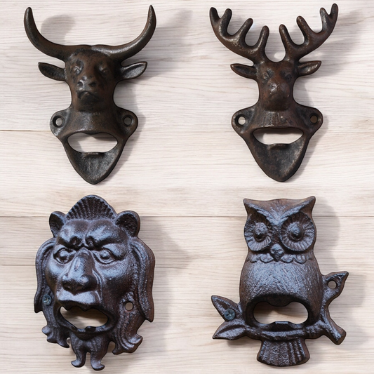 Bottle Opener Wall Mounted Iron Cow Owl Deer Lion - The Renmy Store Homewares & Gifts 