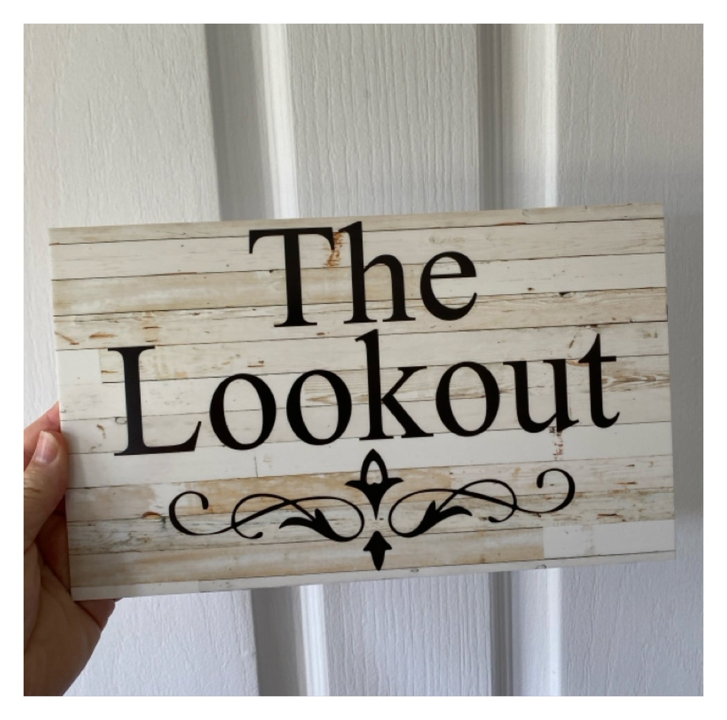 Custom Personalised White Wash Scroll Sign