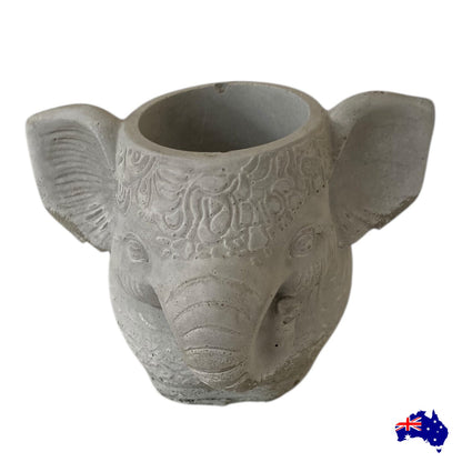 Planter Pot Elephant Boho Aussie Handmade Concrete