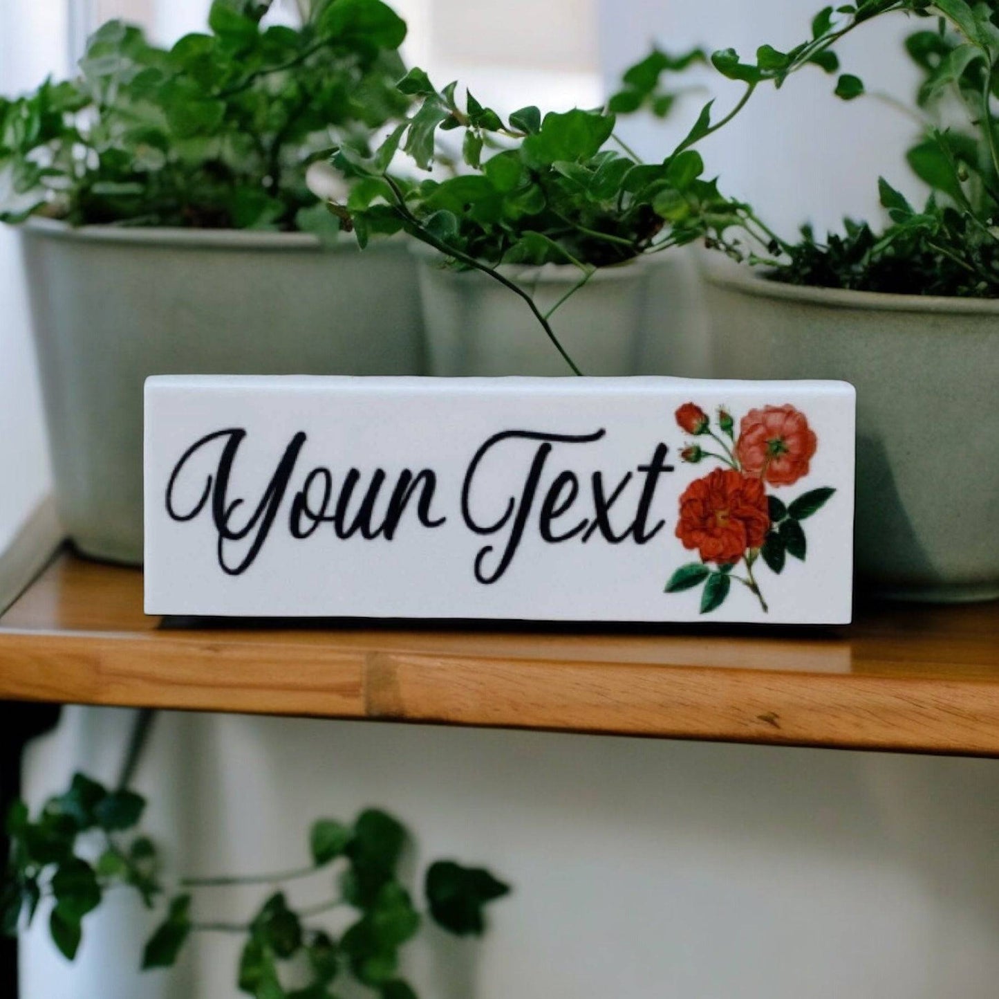 Custom Personalised Your Text Red Rose Sign - The Renmy Store Homewares & Gifts 