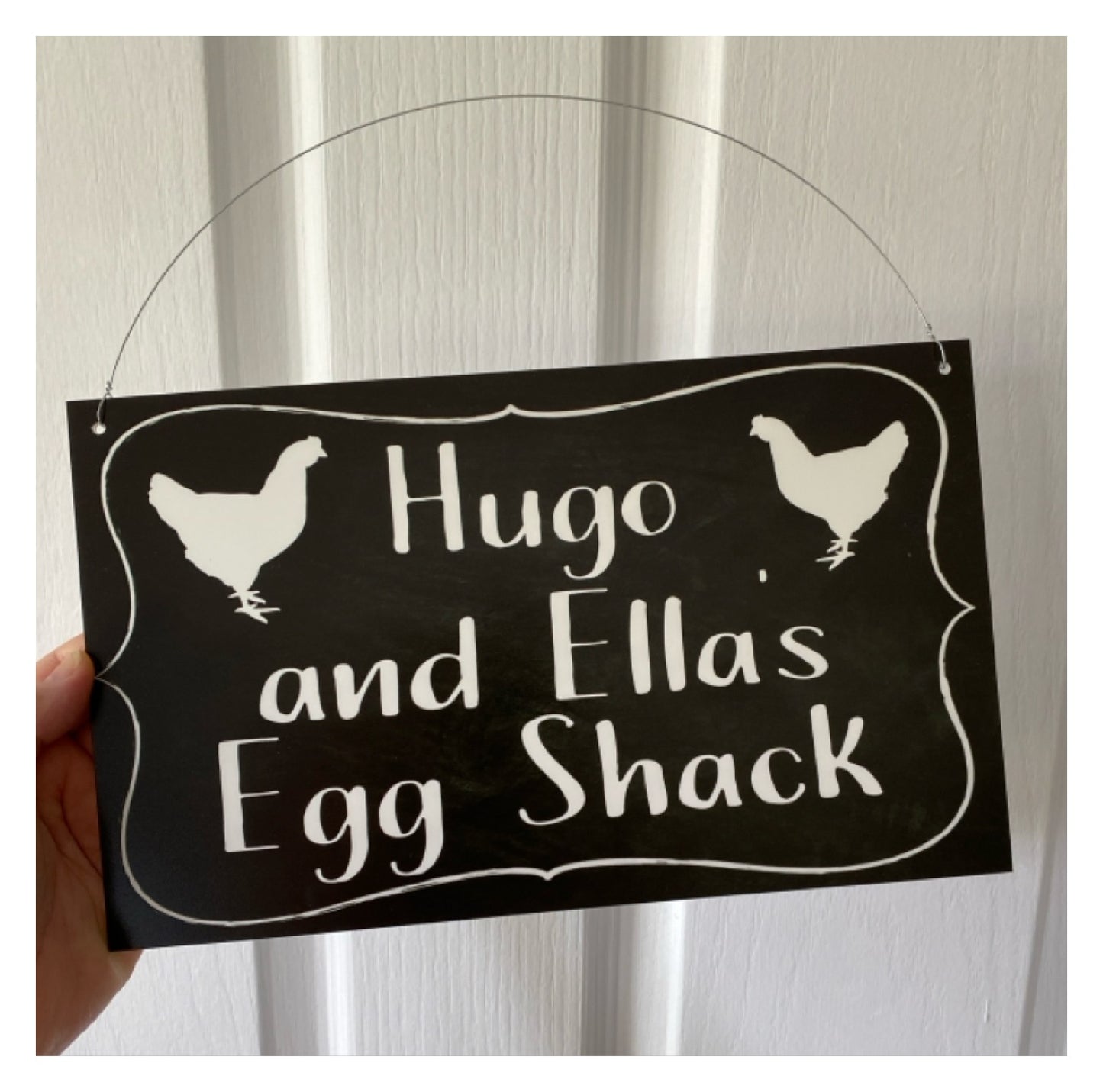 Chicken Hen Custom Personalised Two Chick Sign