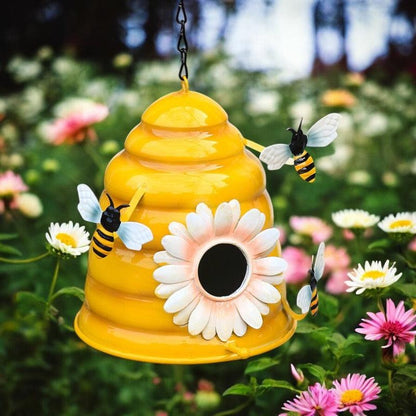 Bee Hive Yellow Decorative Bird House Garden - The Renmy Store Homewares & Gifts 