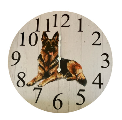 Clock Wall Dog German Shepherd 30cm 60cm Aussie Made