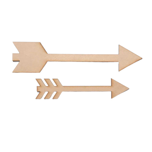 Arrows Arrow Set of 2 Sign MDF Wooden Word Shape Raw - The Renmy Store Homewares & Gifts 