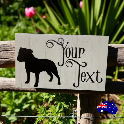 Staffy Staffordshire Bull Terrier Dog Personalised Custom Sign