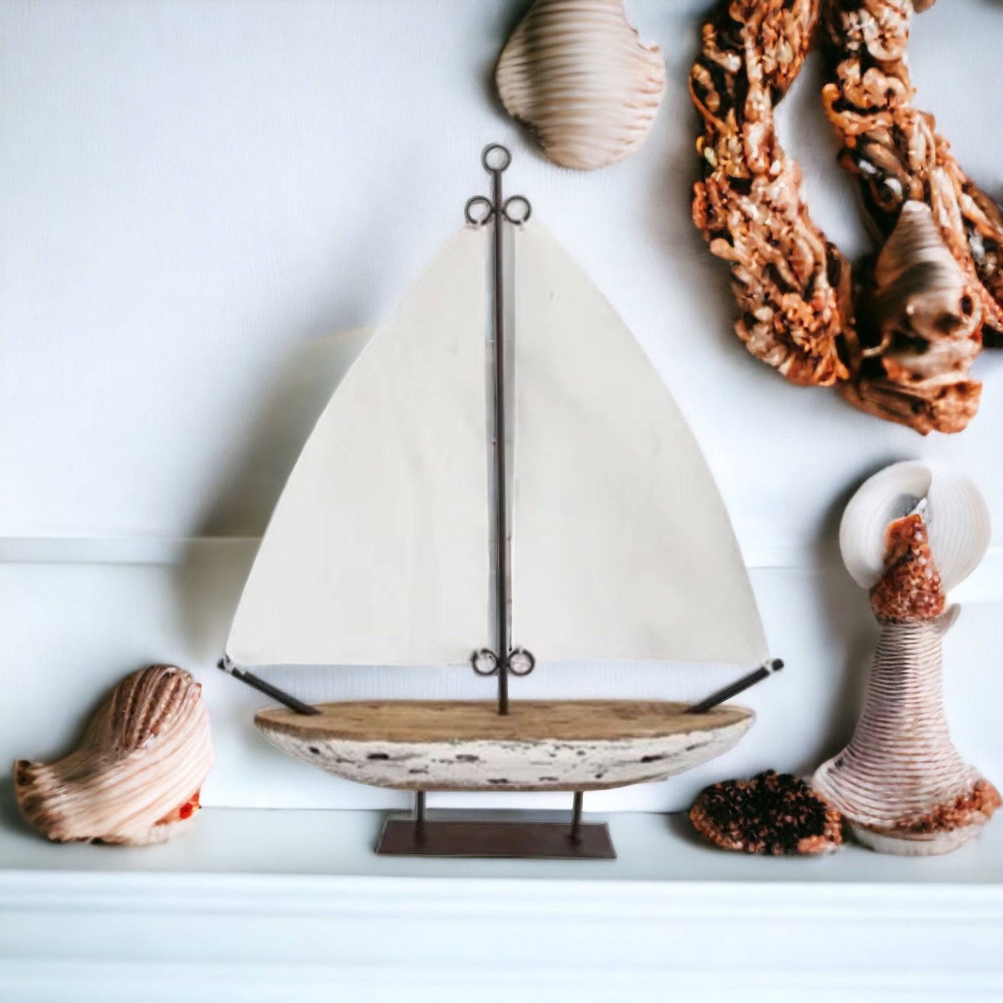 Sailing Boat Nautical Natural Coastal - The Renmy Store Homewares & Gifts 