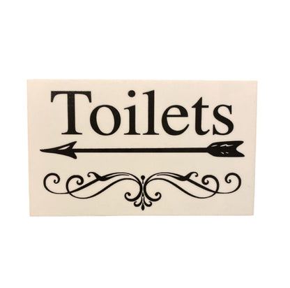 Toilets Toilet Wall Door Right Left Arrow Sign - The Renmy Store Homewares & Gifts 